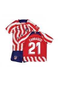 Fotbalové Dres Atletico Madrid Yannick Carrasco #21 Dětské Domácí Oblečení 2022-23 Krátký Rukáv (+ trenýrky)